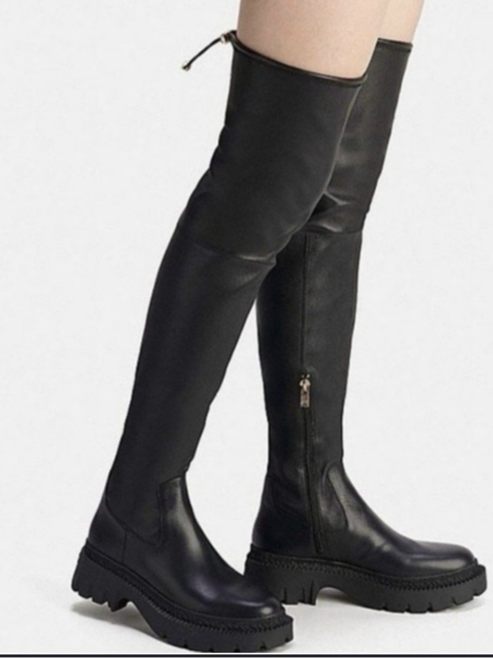 Coach Jolie Boot Black Leather Over the Knee Size 9.5 B